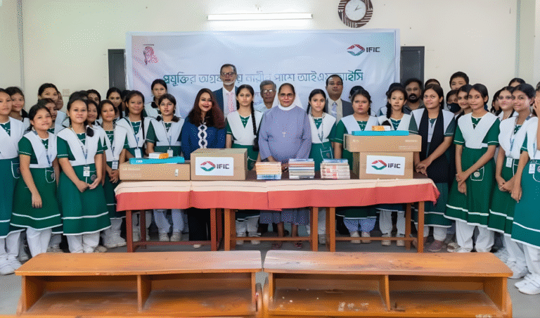 IFIC Bank Donates Computers and Books to Holy Family School