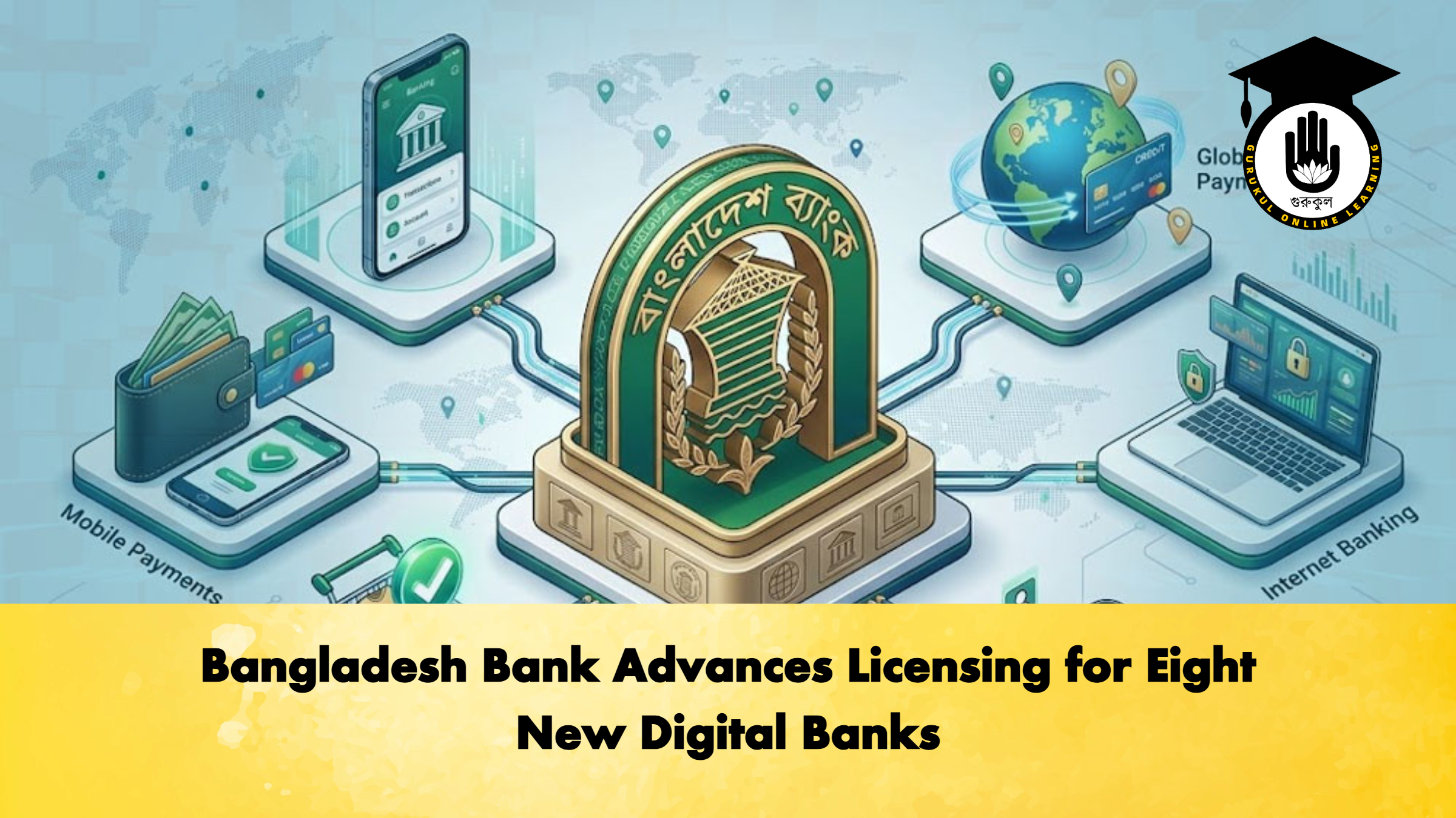 Bangladesh Bank Advances Licensing for Eight New Digital Banks Banking Gurukul, GOLN Bangladesh Bank Advances Licensing for Eight New Digital Banks